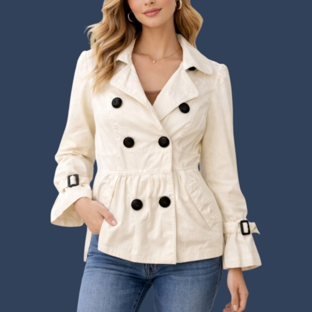 AMERICAN RAG CIE Button Down Double Breast Pea Coat Colonial Castlecore Shacket